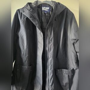 Lands' End Womens 1x Plus Insulated Hooded Raincoat
